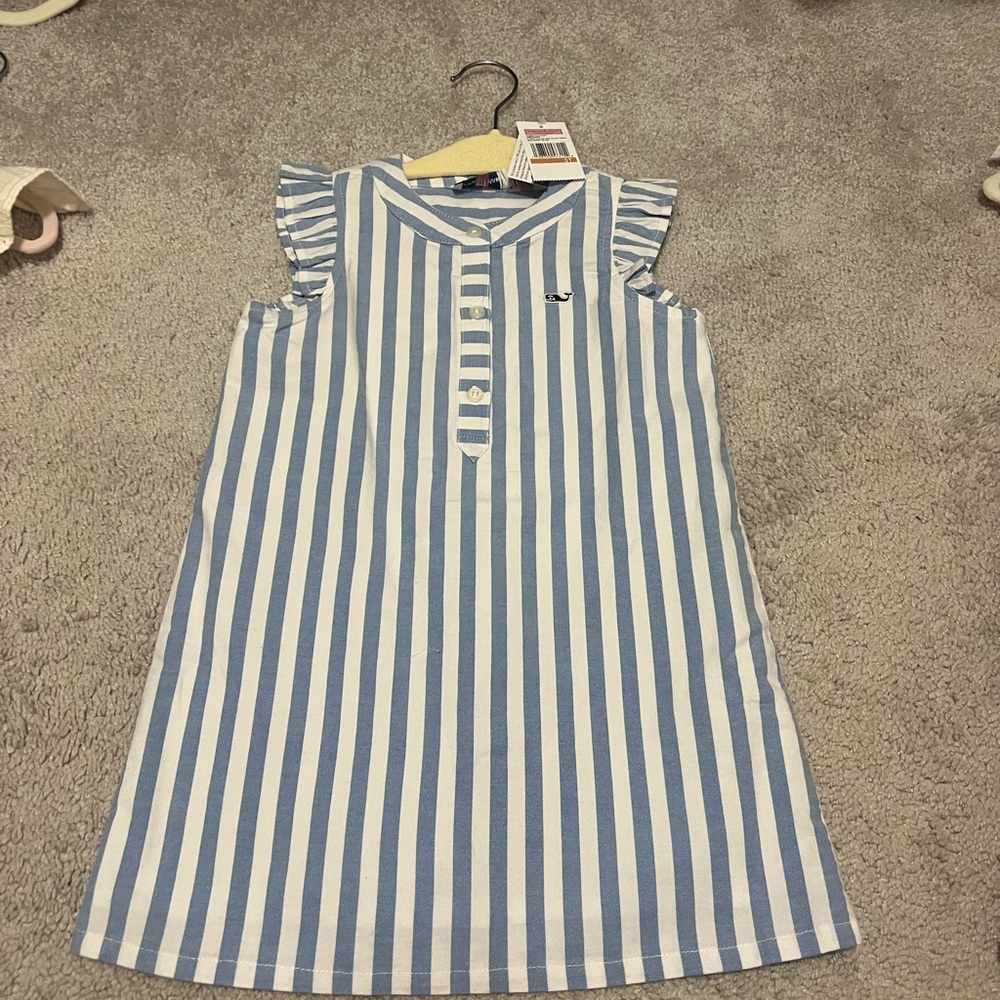 Vineyard Vines Blue and White Striped Kids Dress